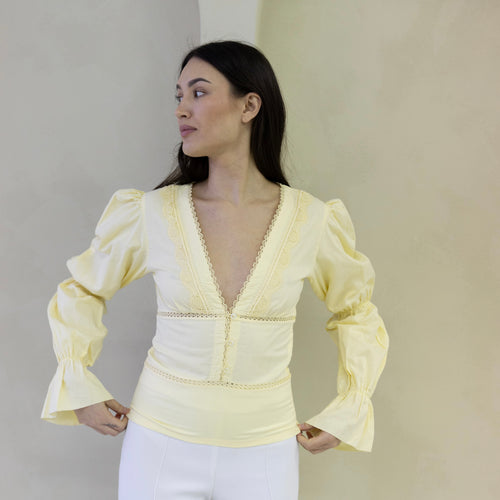 Allure butter yellow blouse