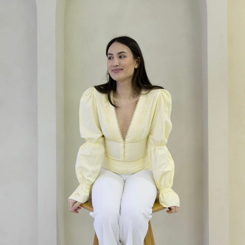 Allure butter yellow blouse